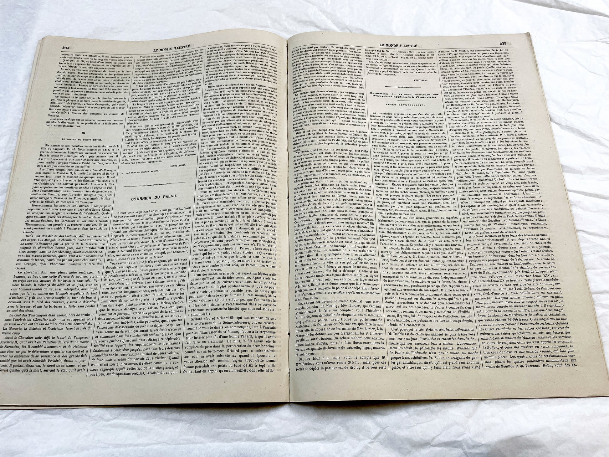 1860s - Stunning newspaper "Le monde illustré" with beautiful engravings - French weekly journal from 1865 - 16 pages