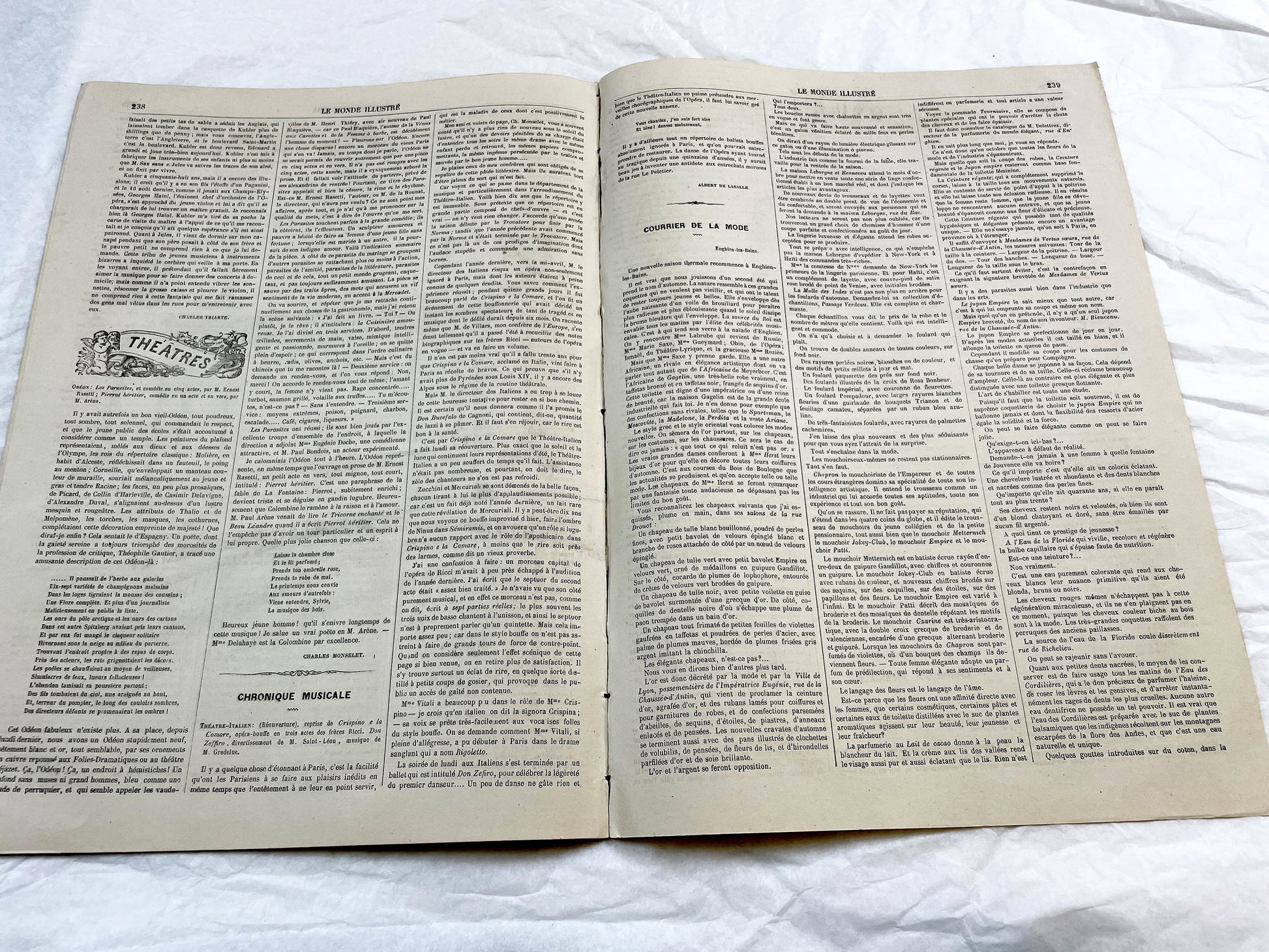 1860s - Stunning newspaper "Le monde illustré" with beautiful engravings - French weekly journal from 1865 - 16 pages