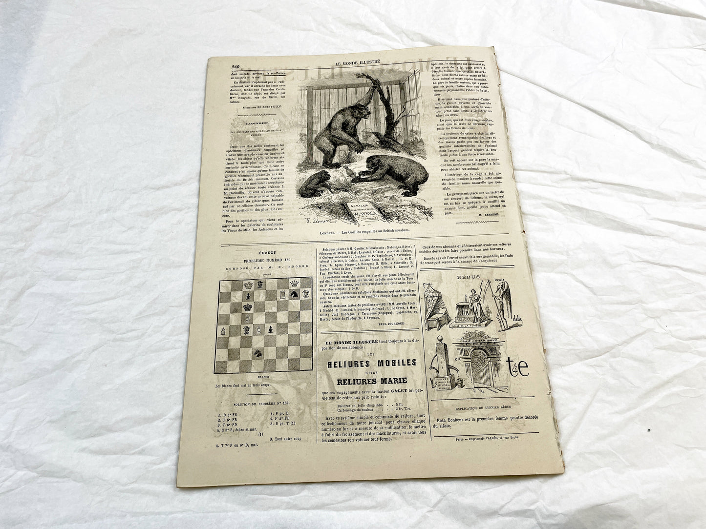 1860s - Stunning newspaper "Le monde illustré" with beautiful engravings - French weekly journal from 1865 - 16 pages