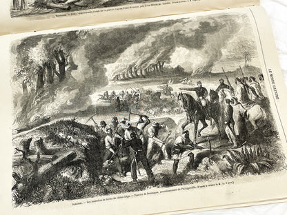 1860s - Stunning newspaper "Le monde illustré" with beautiful engravings - French weekly journal from 1865 - 16 pages