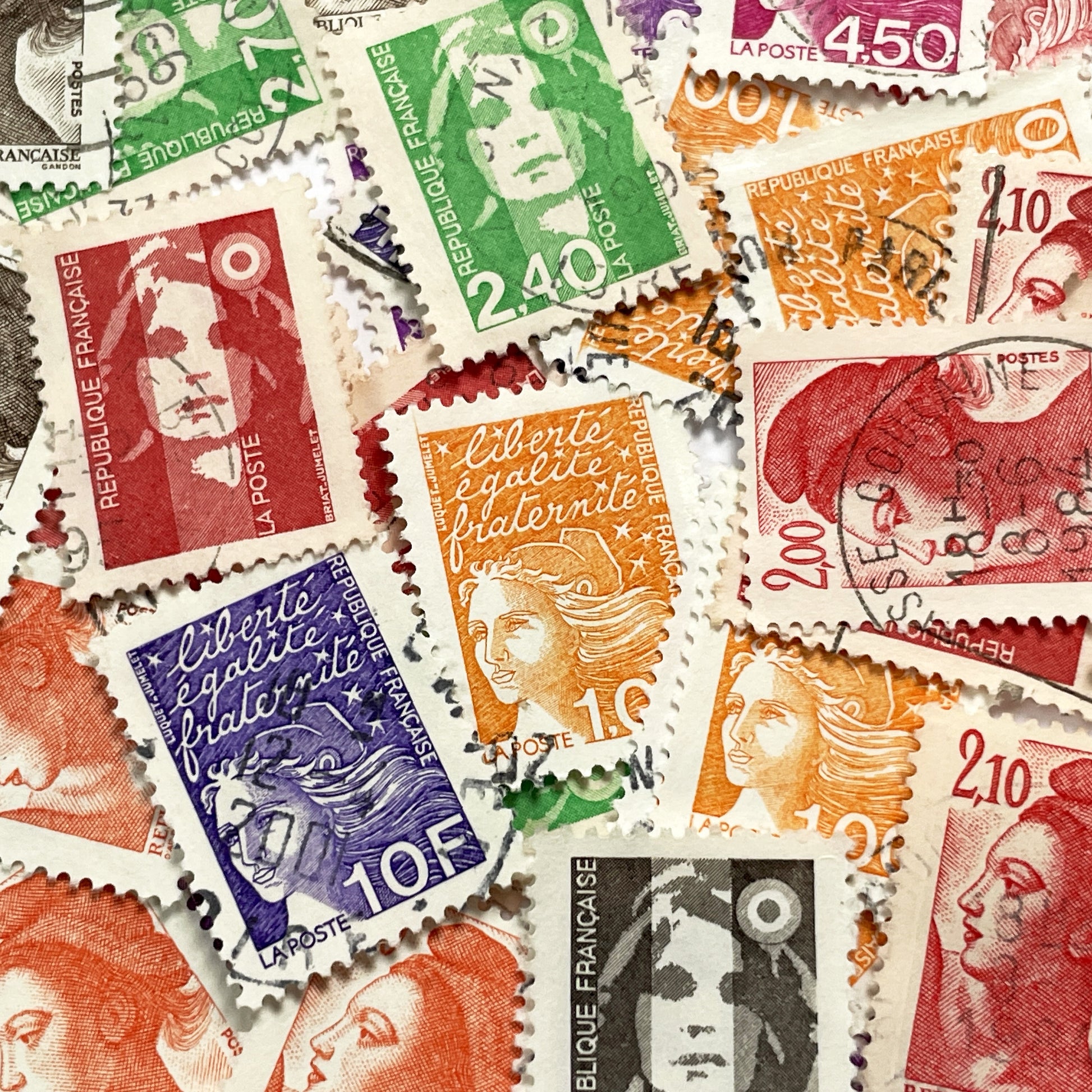 1990s - French Postage Stamps Collection - Marianne Effigy Designs - Liberté Égalité Fraternité Motto - Philately Lot - Vintage Stamps