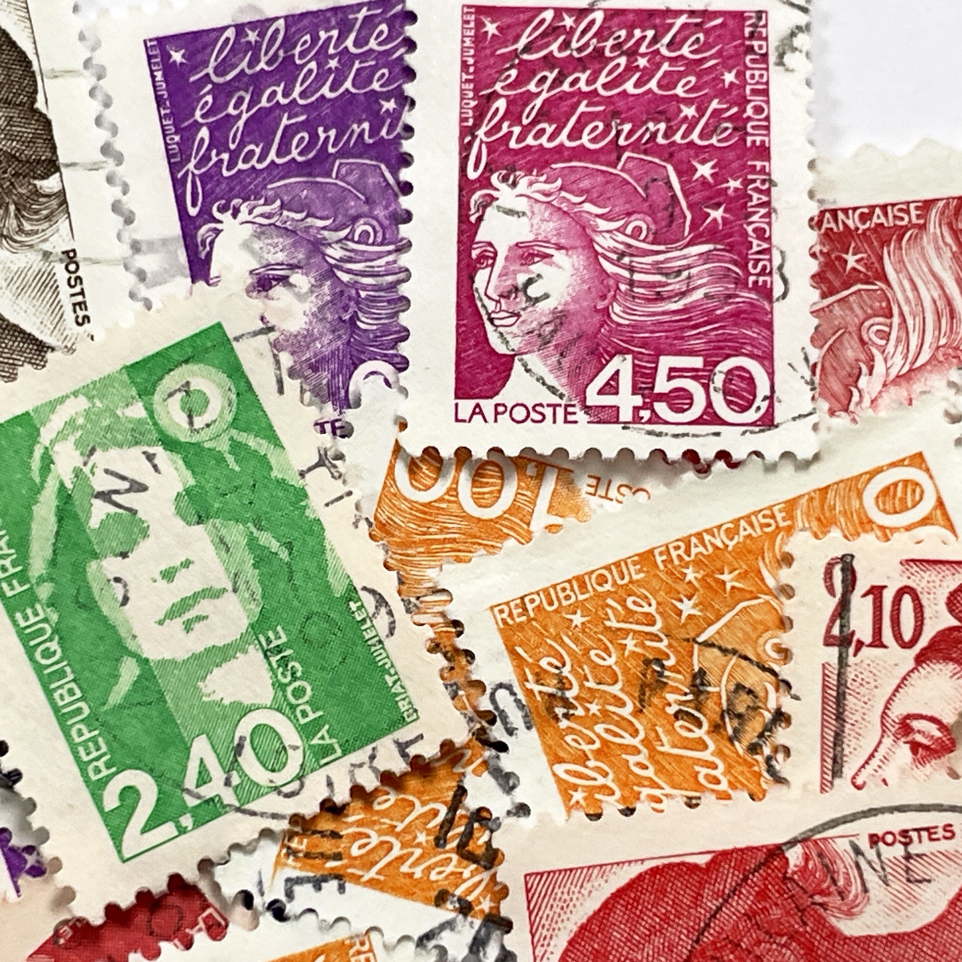 1990s - French Postage Stamps Collection - Marianne Effigy Designs - Liberté Égalité Fraternité Motto - Philately Lot - Vintage Stamps