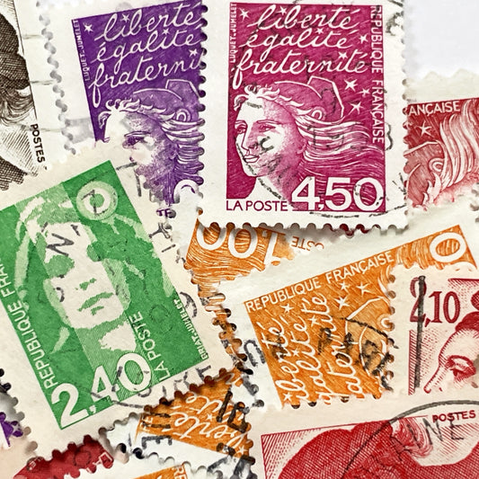 1990s - French Postage Stamps Collection - Marianne Effigy Designs - Liberté Égalité Fraternité Motto - Philately Lot - Vintage Stamps
