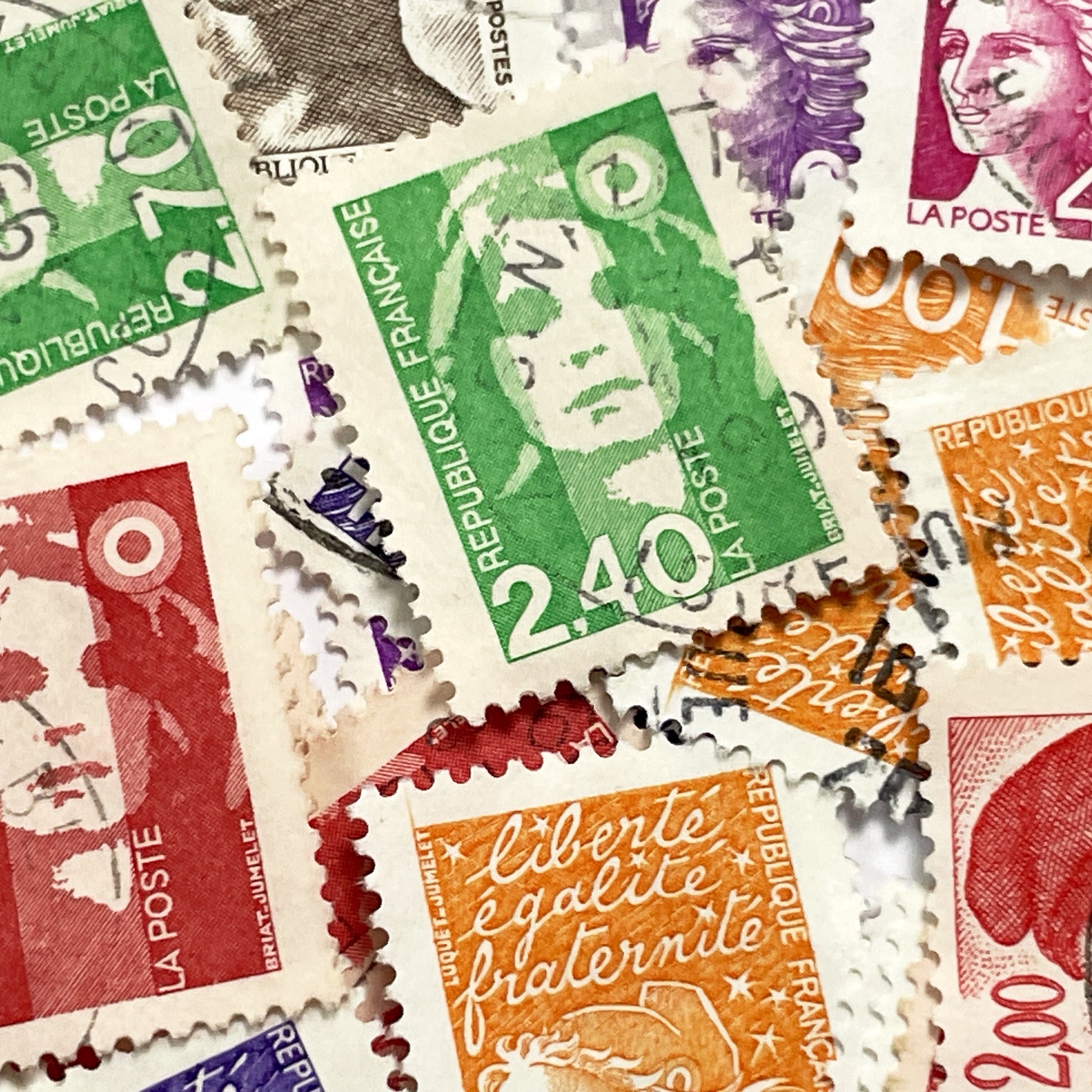 1990s - French Postage Stamps Collection - Marianne Effigy Designs - Liberté Égalité Fraternité Motto - Philately Lot - Vintage Stamps