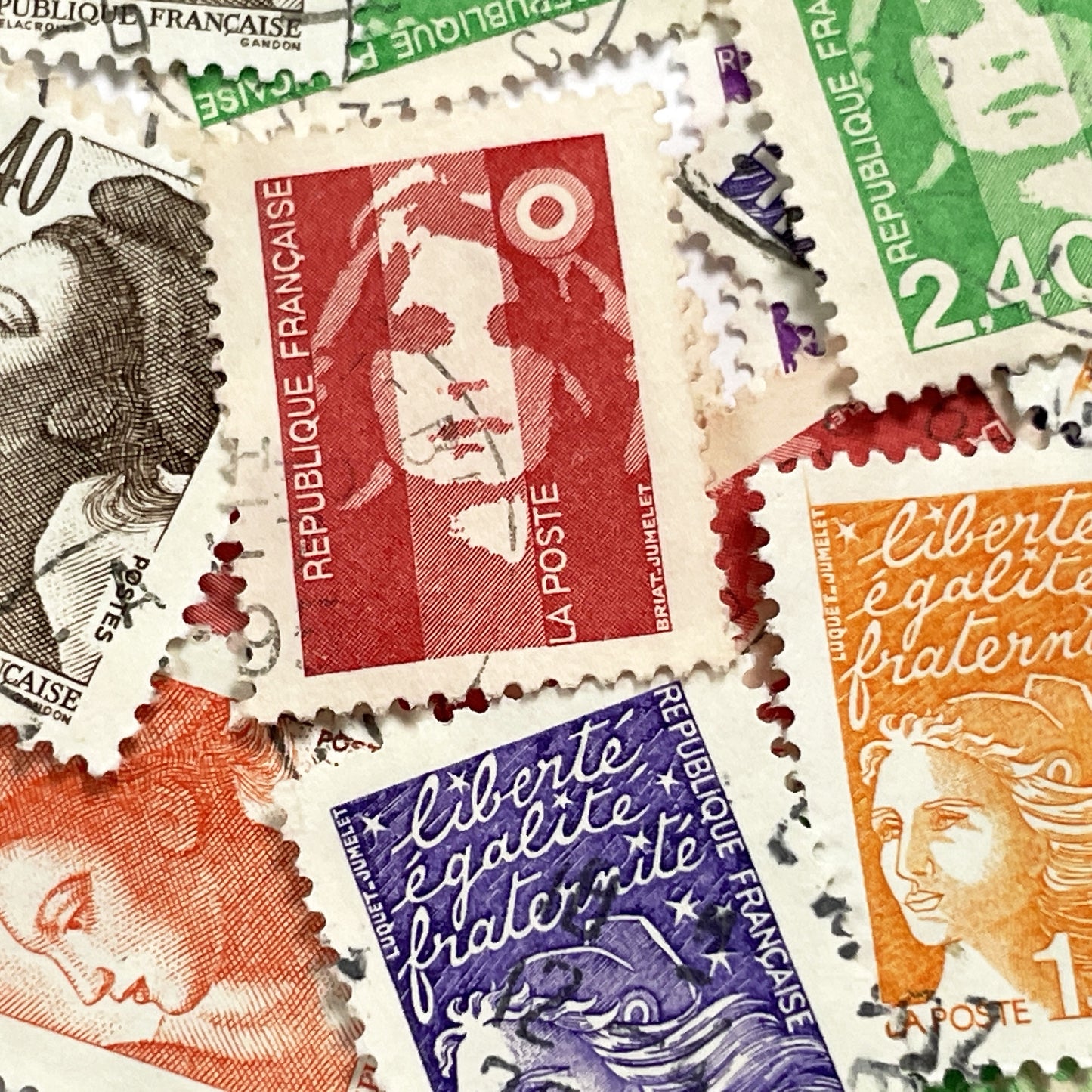 1990s - French Postage Stamps Collection - Marianne Effigy Designs - Liberté Égalité Fraternité Motto - Philately Lot - Vintage Stamps