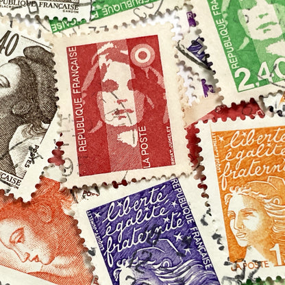 1990s - French Postage Stamps Collection - Marianne Effigy Designs - Liberté Égalité Fraternité Motto - Philately Lot - Vintage Stamps
