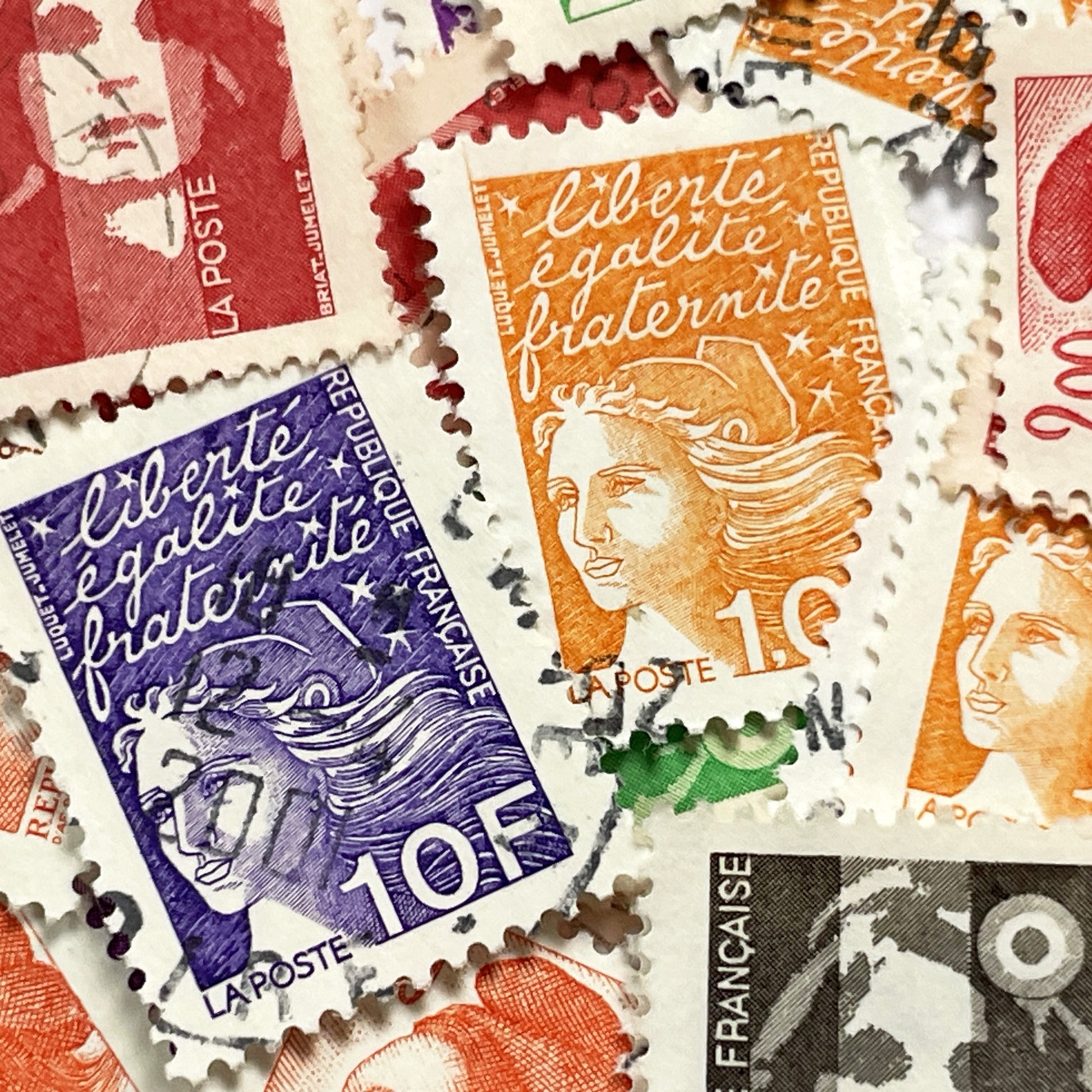 1990s - French Postage Stamps Collection - Marianne Effigy Designs - Liberté Égalité Fraternité Motto - Philately Lot - Vintage Stamps