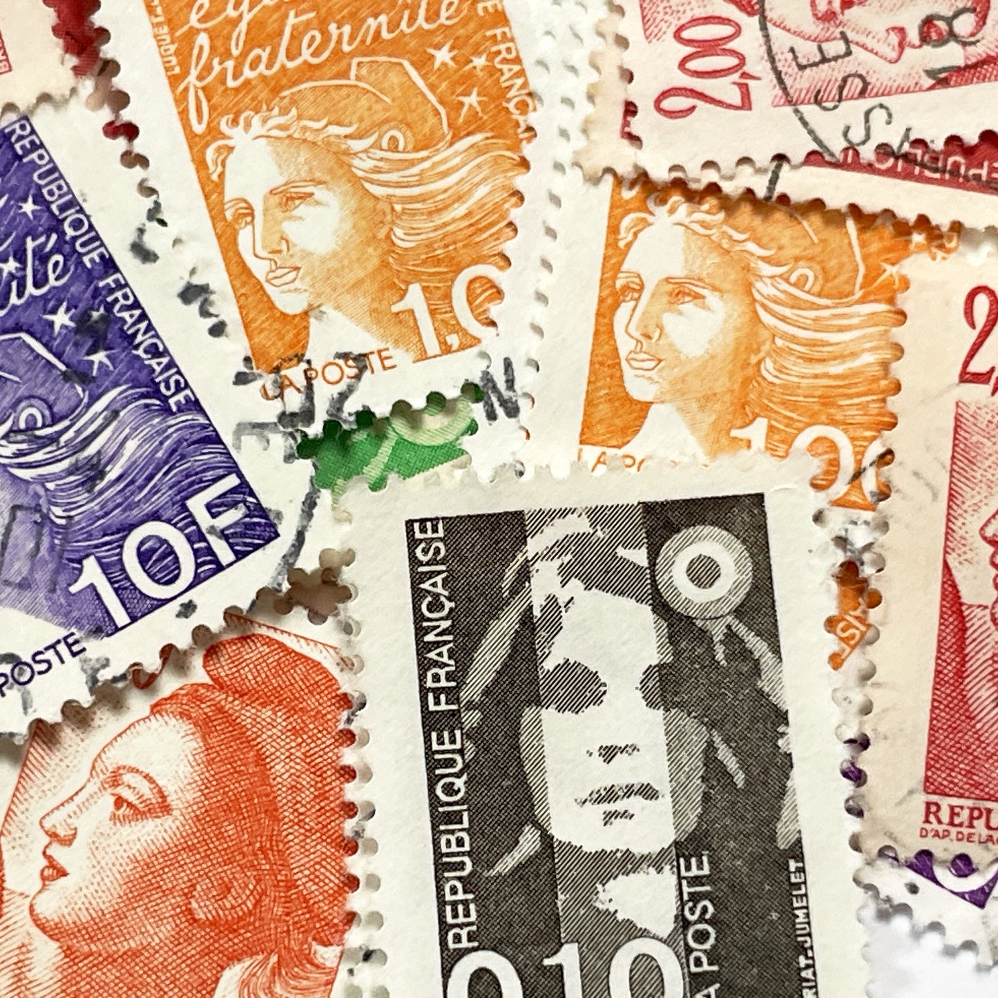 1990s - French Postage Stamps Collection - Marianne Effigy Designs - Liberté Égalité Fraternité Motto - Philately Lot - Vintage Stamps