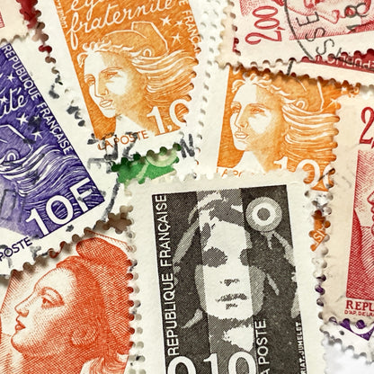 1990s - French Postage Stamps Collection - Marianne Effigy Designs - Liberté Égalité Fraternité Motto - Philately Lot - Vintage Stamps
