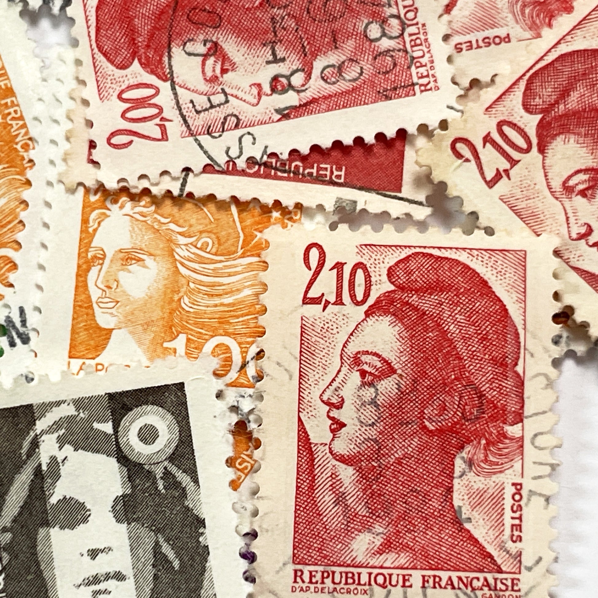 1990s - French Postage Stamps Collection - Marianne Effigy Designs - Liberté Égalité Fraternité Motto - Philately Lot - Vintage Stamps