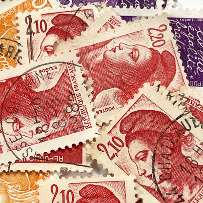 1990s - French Postage Stamps Collection - Marianne Effigy Designs - Liberté Égalité Fraternité Motto - Philately Lot - Vintage Stamps