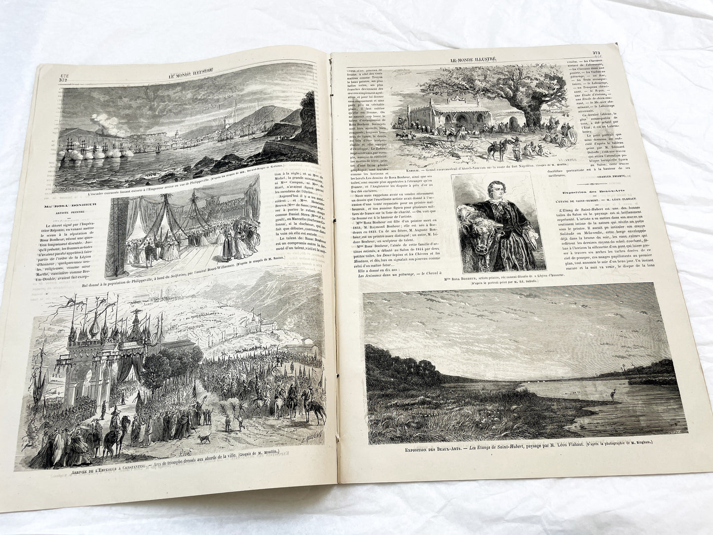 1860s - Stunning newspaper "Le monde illustré" with beautiful engravings - French weekly journal from 1865 - 16 pages