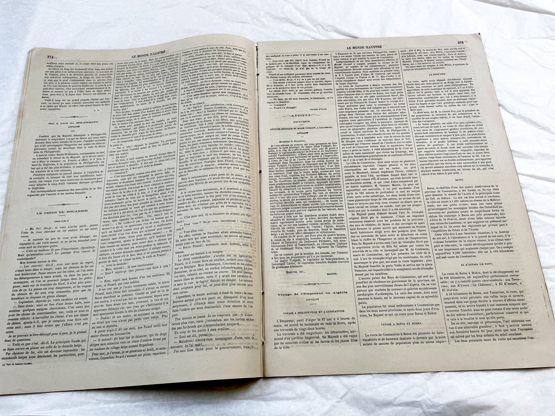 1860s - Stunning newspaper "Le monde illustré" with beautiful engravings - French weekly journal from 1865 - 16 pages