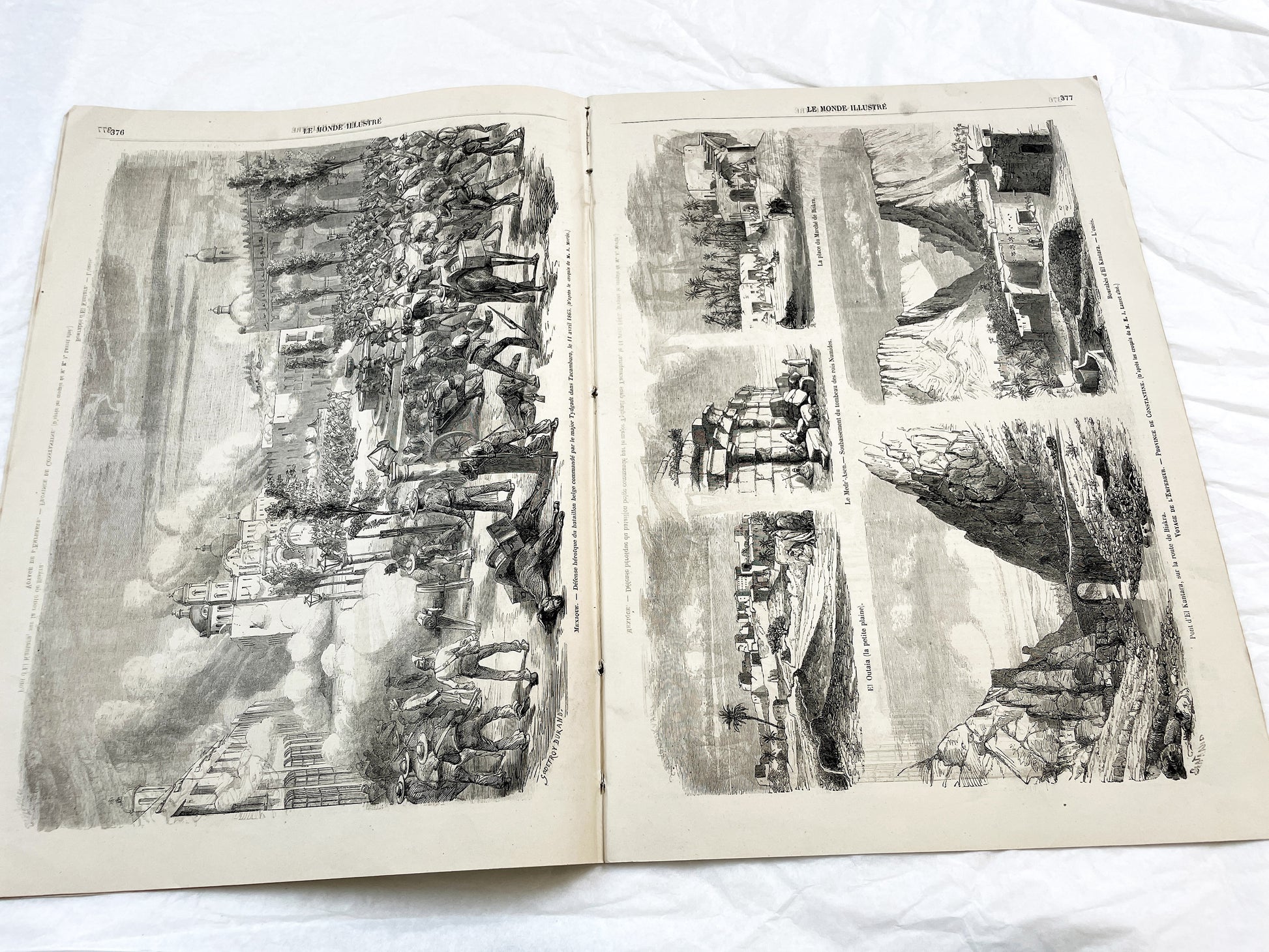 1860s - Stunning newspaper "Le monde illustré" with beautiful engravings - French weekly journal from 1865 - 16 pages