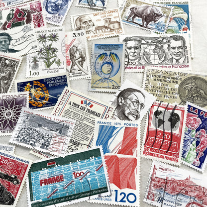 1980s - 50 French Postage Stamps - Diverse Themes Including History, Art, Nature, and Commemorations - Philatelic Lot