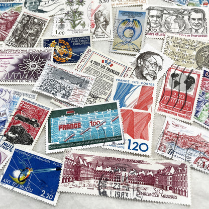 1980s - 50 French Postage Stamps - Diverse Themes Including History, Art, Nature, and Commemorations - Philatelic Lot