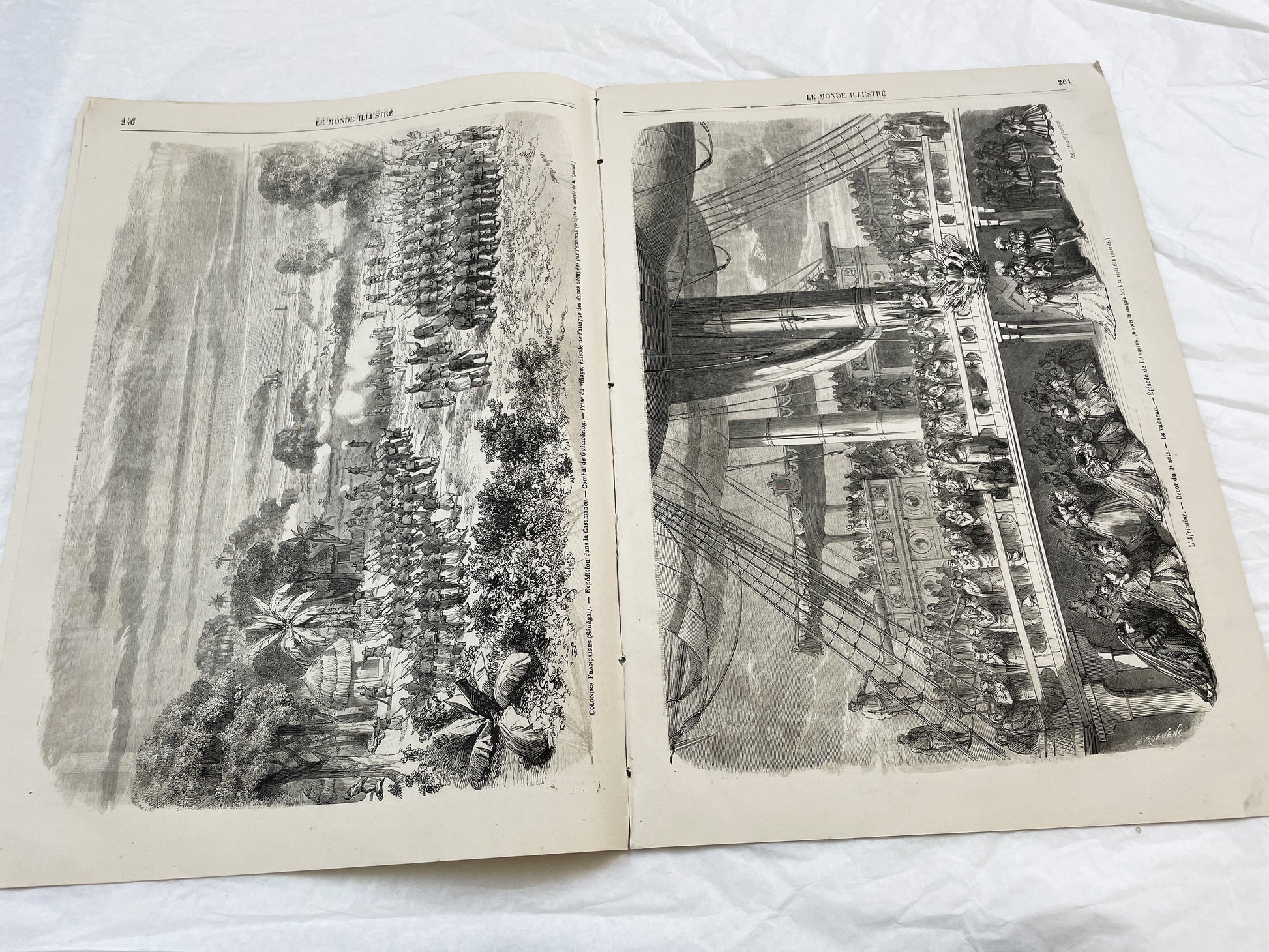 1860s - Stunning newspaper "Le monde illustré" with beautiful engravings - French weekly journal from 1865 - 16 pages