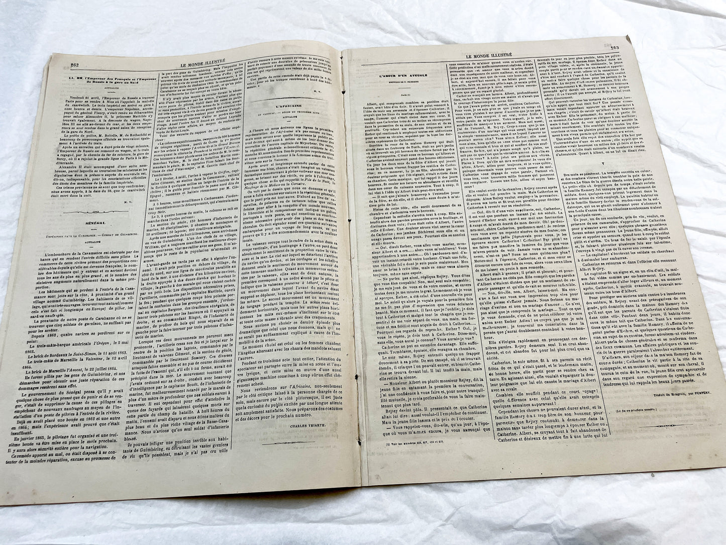 1860s - Stunning newspaper "Le monde illustré" with beautiful engravings - French weekly journal from 1865 - 16 pages