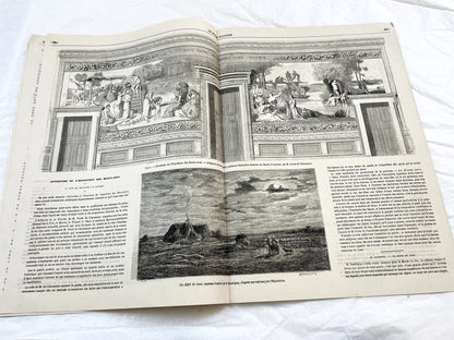 1860s - Stunning newspaper "Le monde illustré" with beautiful engravings - French weekly journal from 1865 - 16 pages