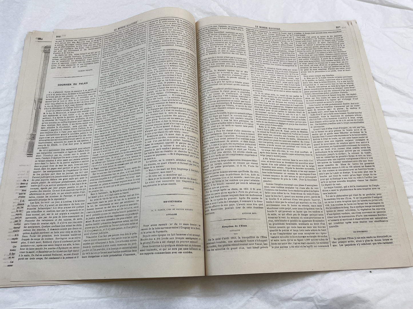 1860s - Stunning newspaper "Le monde illustré" with beautiful engravings - French weekly journal from 1865 - 16 pages