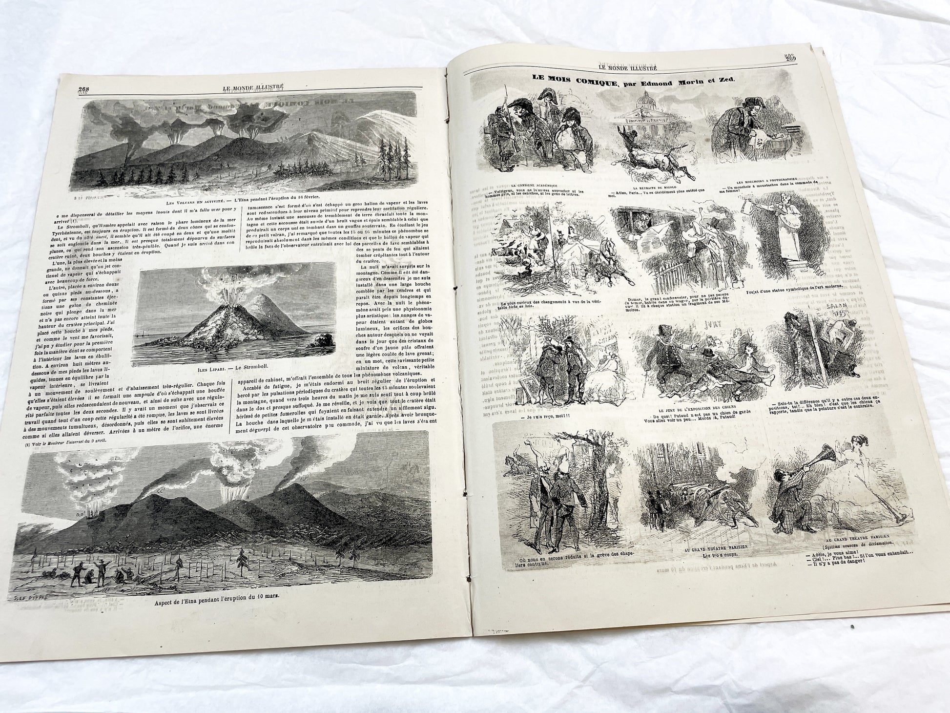 1860s - Stunning newspaper "Le monde illustré" with beautiful engravings - French weekly journal from 1865 - 16 pages