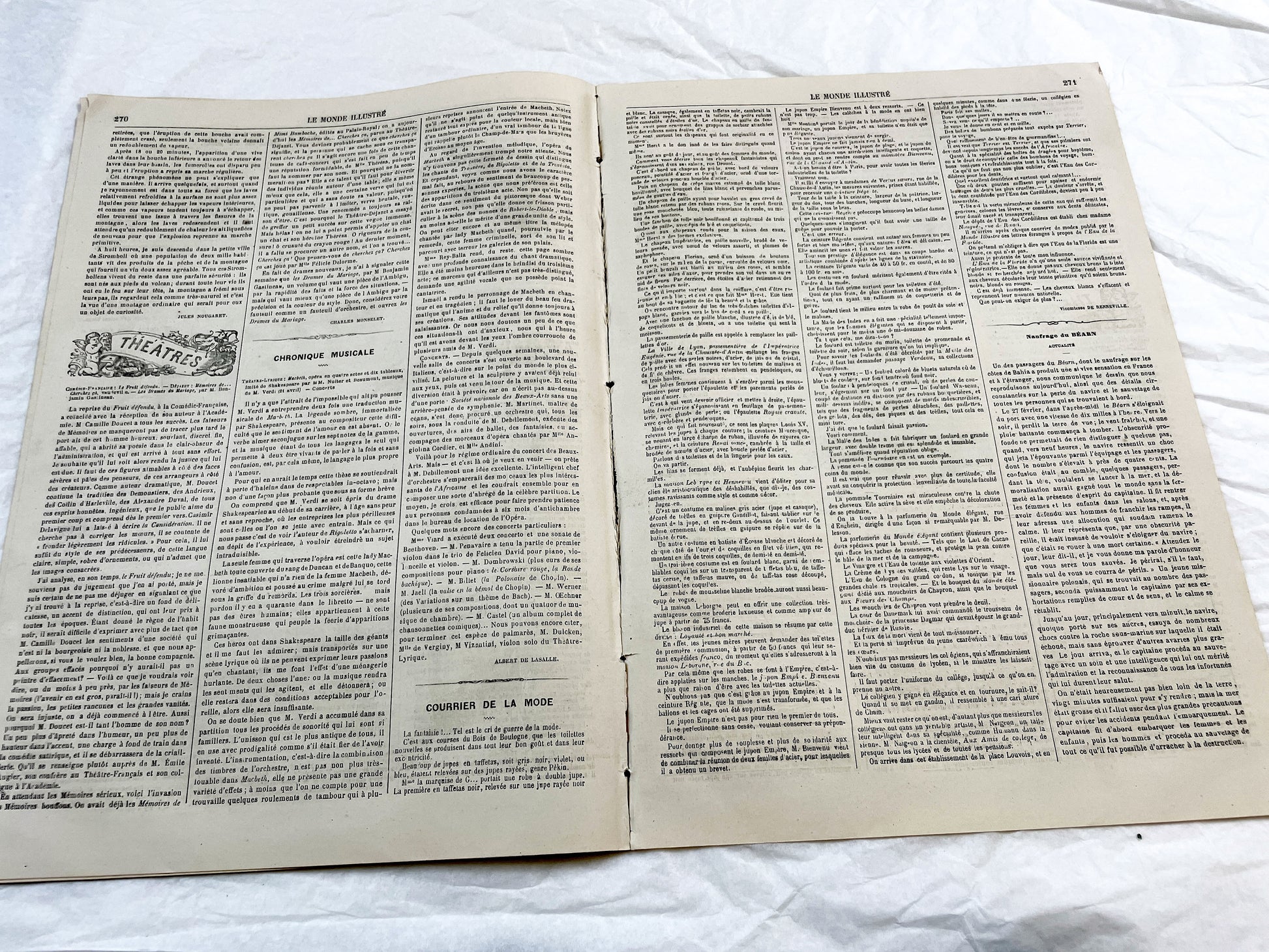 1860s - Stunning newspaper "Le monde illustré" with beautiful engravings - French weekly journal from 1865 - 16 pages