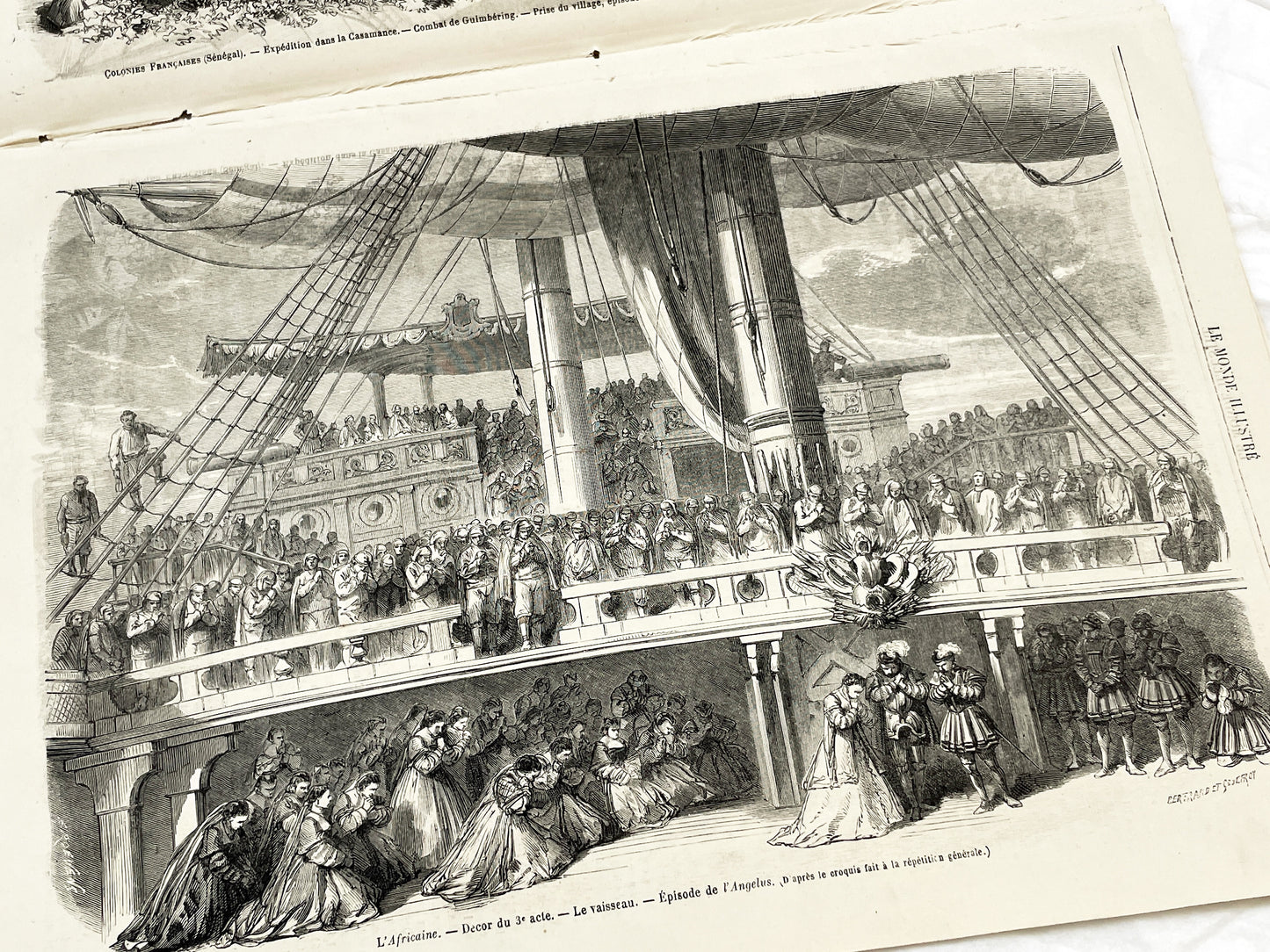 1860s - Stunning newspaper "Le monde illustré" with beautiful engravings - French weekly journal from 1865 - 16 pages