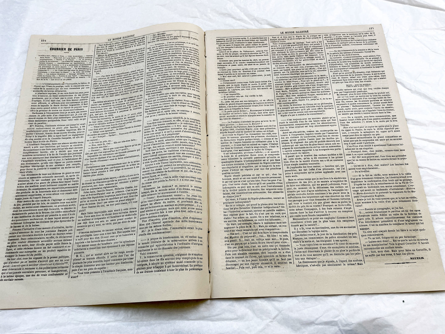 1860s - Stunning newspaper "Le monde illustré" with beautiful engravings - French weekly journal from 1865 - 16 pages