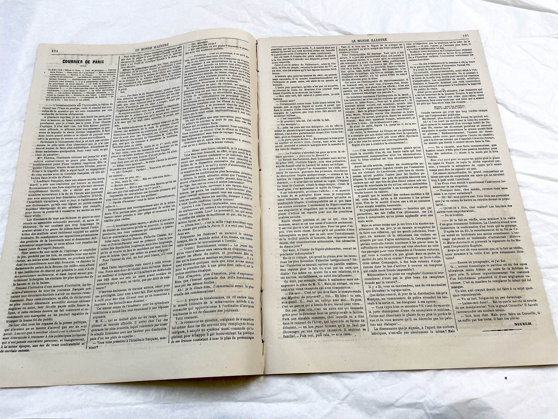 1860s - Stunning newspaper "Le monde illustré" with beautiful engravings - French weekly journal from 1865 - 16 pages