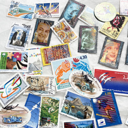 1990s - 100 French Stamps - Diverse Themes - Philately France - Art - Culture - Nature - Sports - Landmarks - Historical Figures