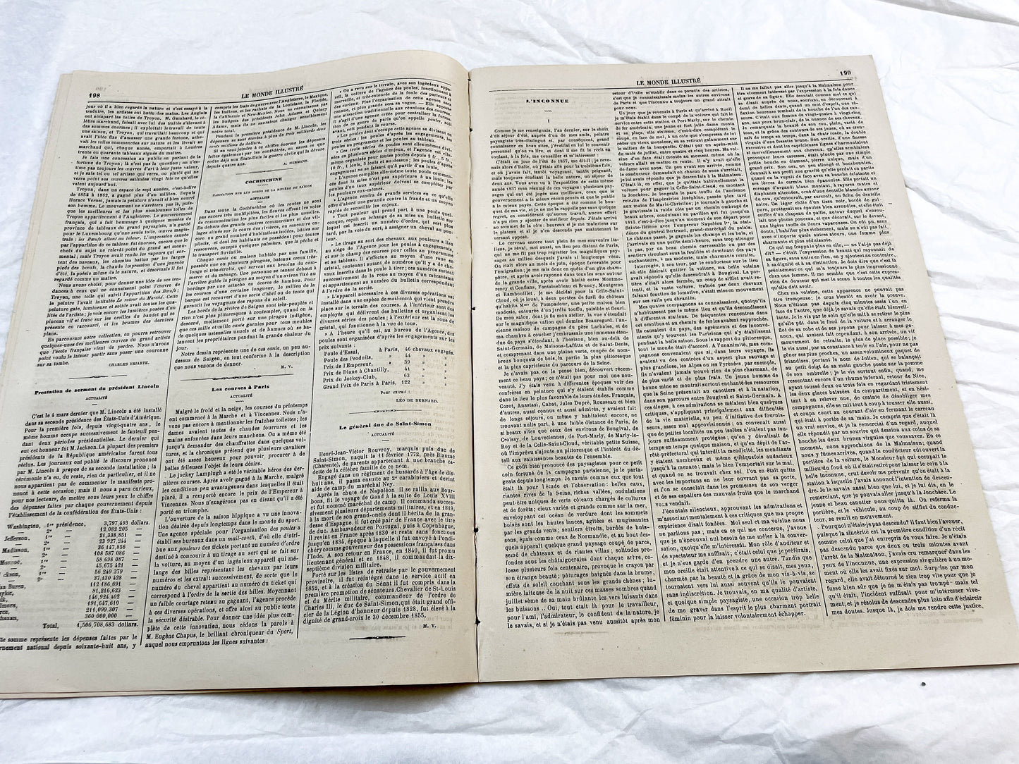 1860s - Stunning newspaper "Le monde illustré" with beautiful engravings - French weekly journal from 1865 - 16 pages
