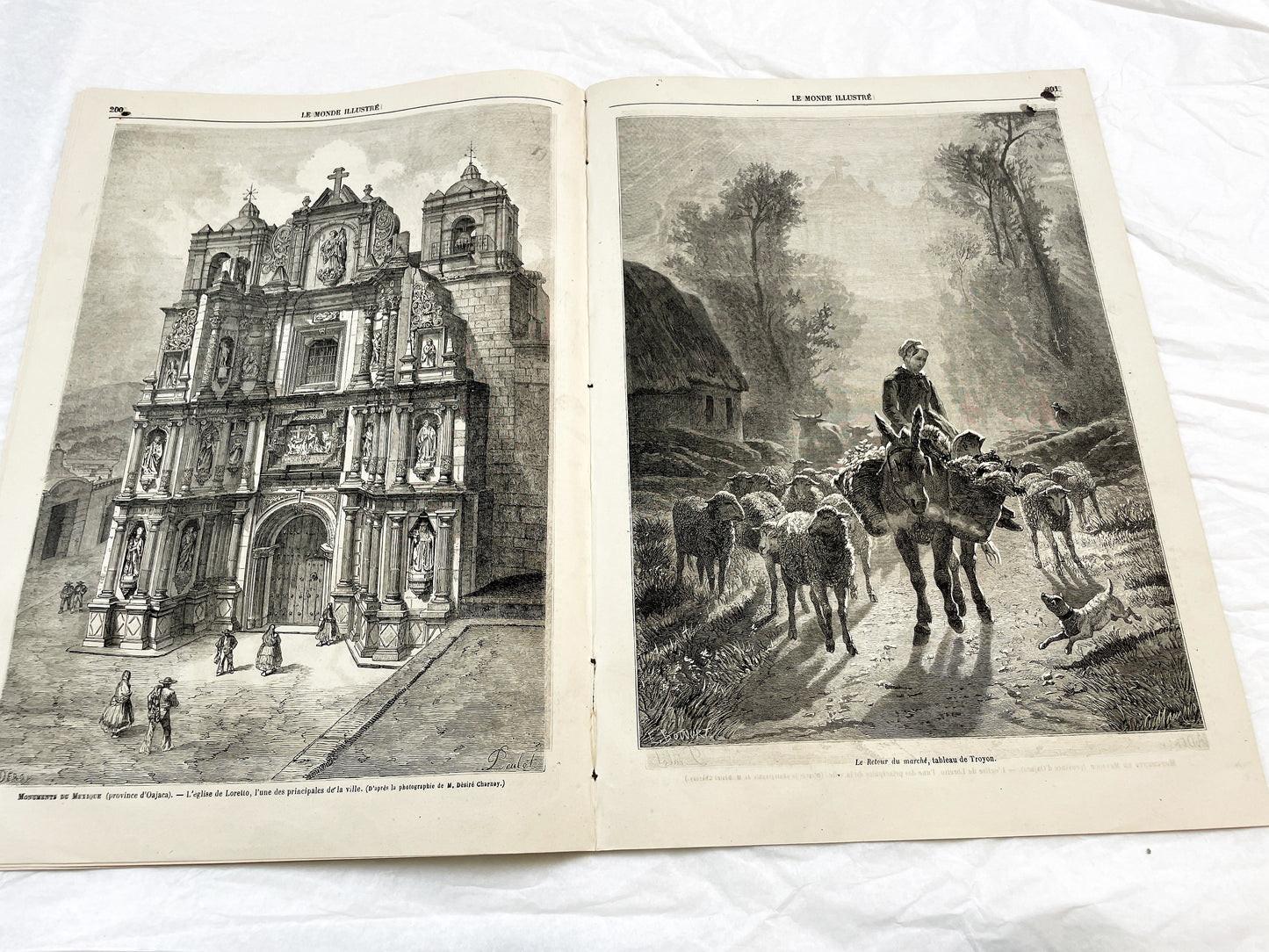 1860s - Stunning newspaper "Le monde illustré" with beautiful engravings - French weekly journal from 1865 - 16 pages