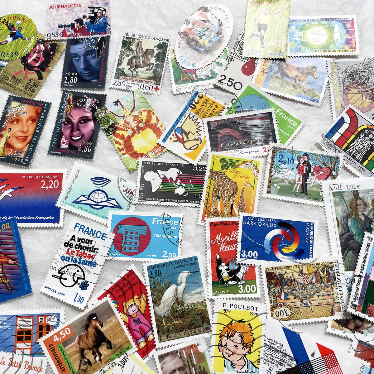 1990s - 100 French Stamps - Diverse Themes - Philately France - Art - Culture - Nature - Sports - Landmarks - Historical Figures