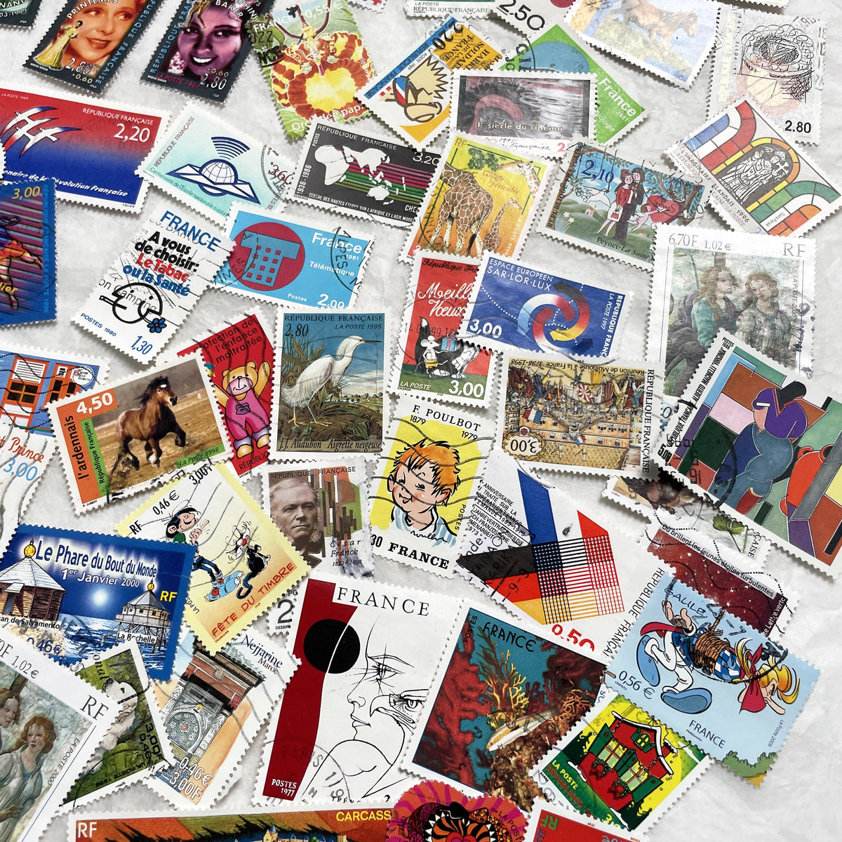 1990s - 100 French Stamps - Diverse Themes - Philately France - Art - Culture - Nature - Sports - Landmarks - Historical Figures
