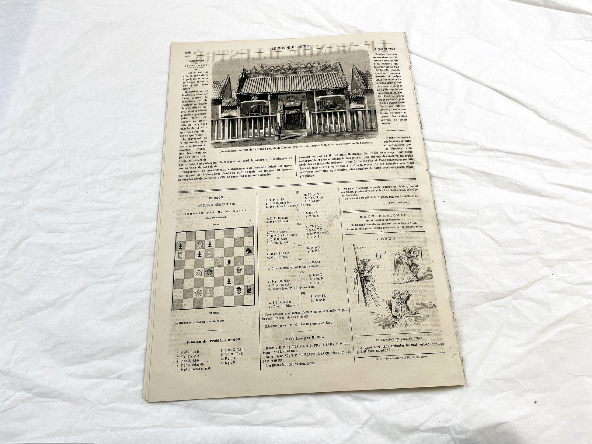 1860s - Stunning newspaper "Le monde illustré" with beautiful engravings - French weekly journal from 1865 - 16 pages