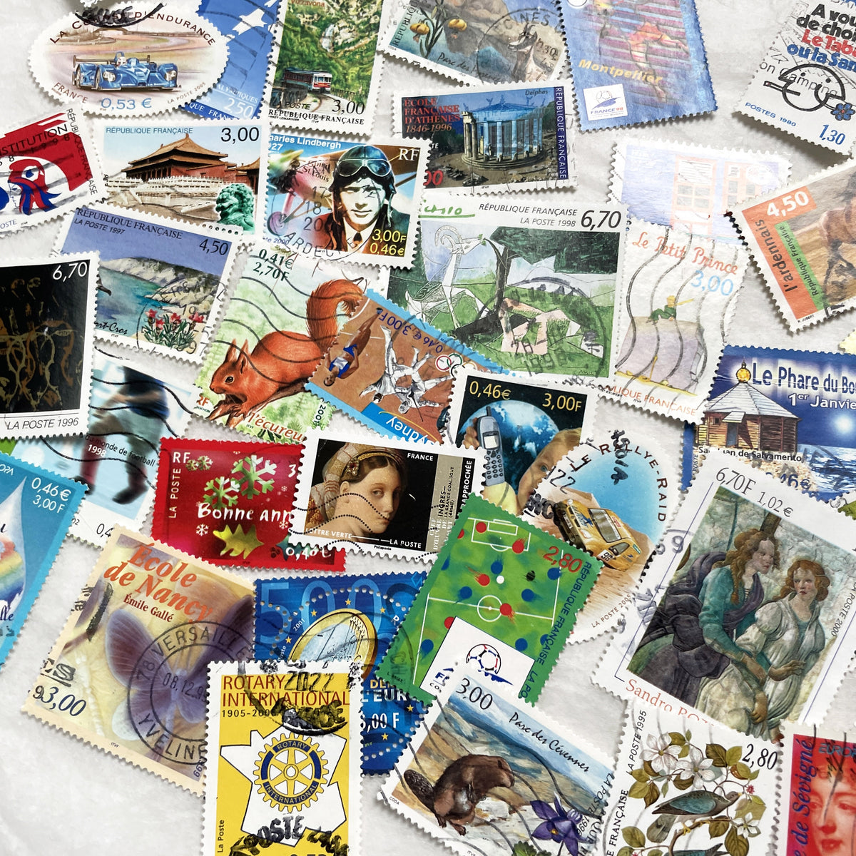 1990s - 100 French Stamps - Diverse Themes - Philately France - Art - Culture - Nature - Sports - Landmarks - Historical Figures