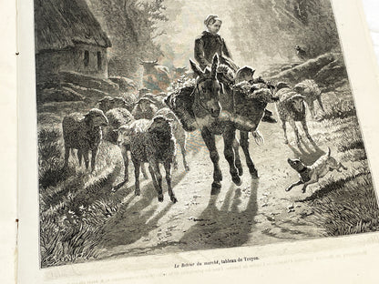 1860s - Stunning newspaper "Le monde illustré" with beautiful engravings - French weekly journal from 1865 - 16 pages