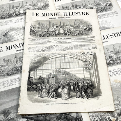 1860s - Stunning newspaper "Le monde illustré" with beautiful engravings - French weekly journal from 1865 - 16 pages