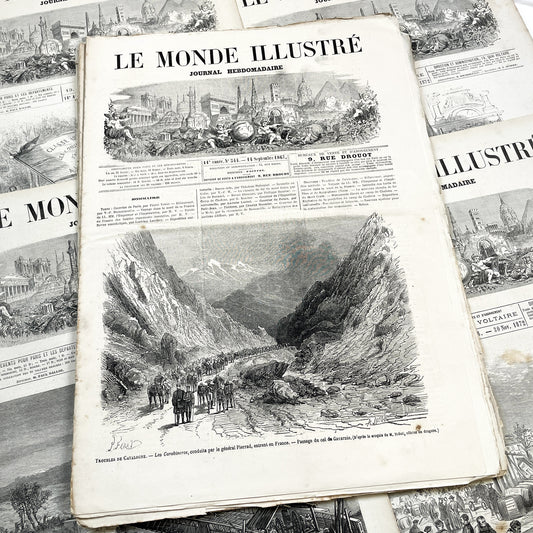 1860s - Stunning newspaper "Le monde illustré" with beautiful engravings - French newspaper from 1867 - 16 pages