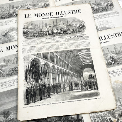 1860s - Stunning newspaper "Le monde illustré" with beautiful engravings - French newspaper from 1867 - 16 pages