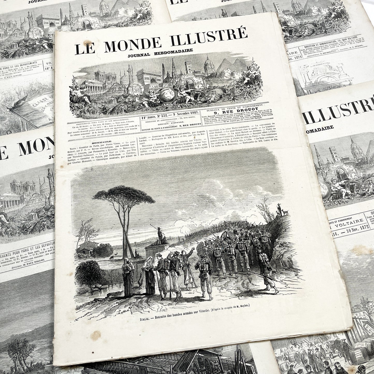 1860s - Stunning newspaper "Le monde illustré" with beautiful engravings - French newspaper from 1867 - 16 pages