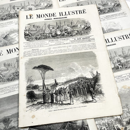 1860s - Stunning newspaper "Le monde illustré" with beautiful engravings - French newspaper from 1867 - 16 pages