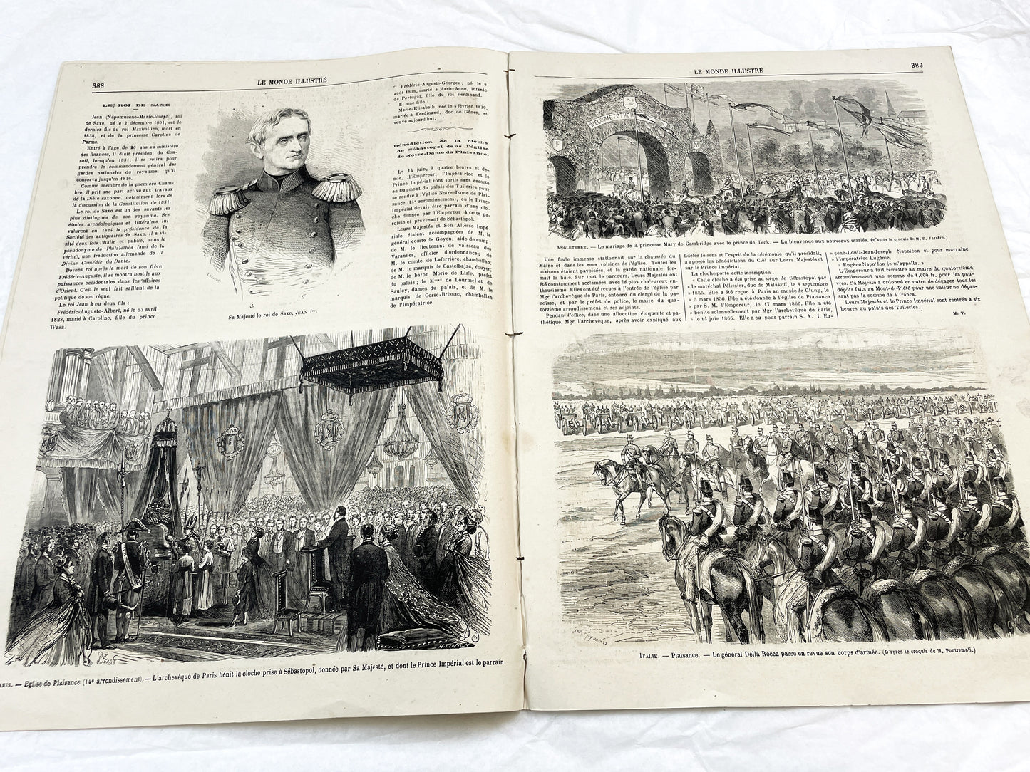 1860s - Stunning newspaper "Le monde illustré" with beautiful engravings - French weekly journal from 1865 - 16 pages