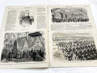 1860s - Stunning newspaper "Le monde illustré" with beautiful engravings - French weekly journal from 1865 - 16 pages