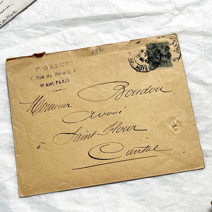 1910s - Lot of 10 Vintage French Envelopes – 1910s/1920s Ephemera for Junk Journals, Collage & Paper Crafts