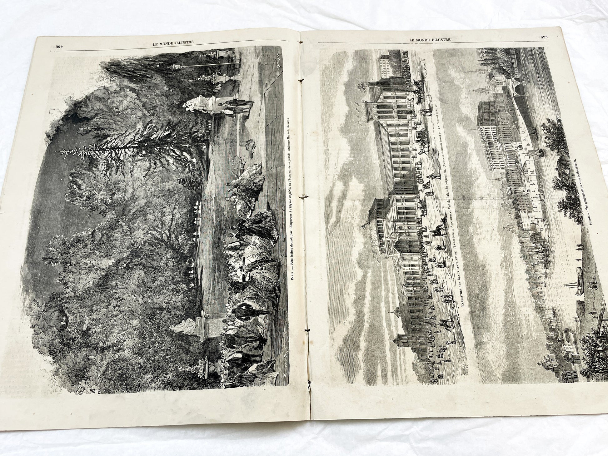 1860s - Stunning newspaper "Le monde illustré" with beautiful engravings - French weekly journal from 1865 - 16 pages