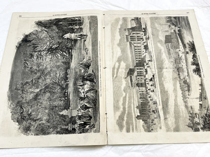 1860s - Stunning newspaper "Le monde illustré" with beautiful engravings - French weekly journal from 1865 - 16 pages