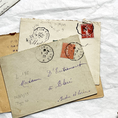1910s - Lot of 10 Vintage French Envelopes – 1910s/1920s Ephemera for Junk Journals, Collage & Paper Crafts