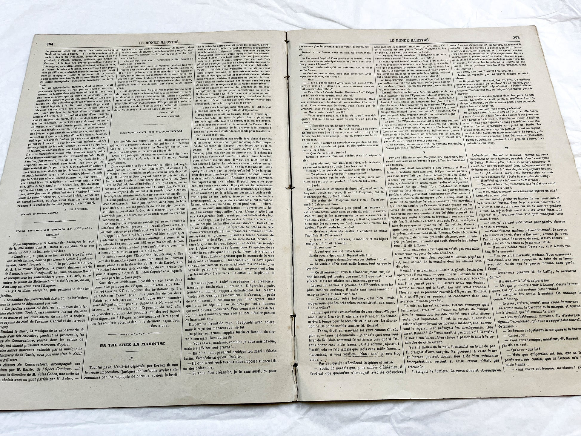 1860s - Stunning newspaper "Le monde illustré" with beautiful engravings - French weekly journal from 1865 - 16 pages