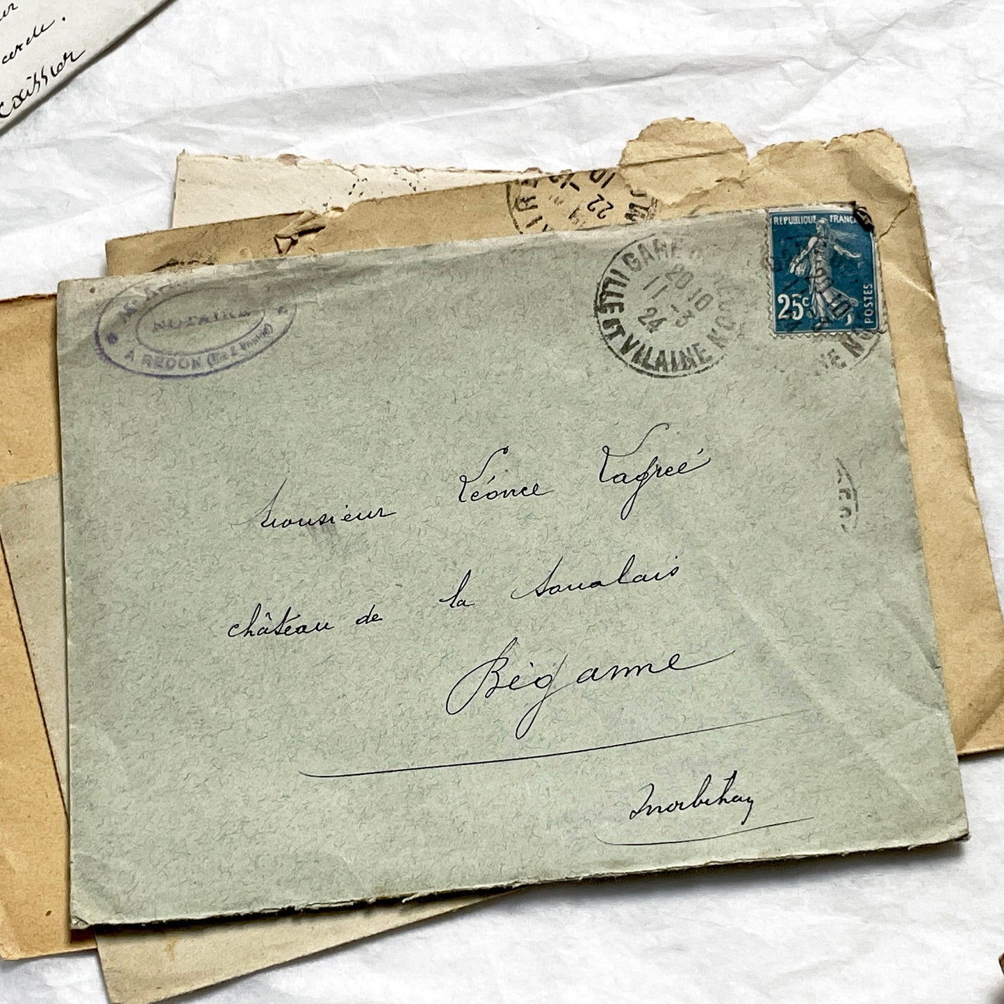 1910s - Lot of 10 Vintage French Envelopes – 1910s/1920s Ephemera for Junk Journals, Collage & Paper Crafts